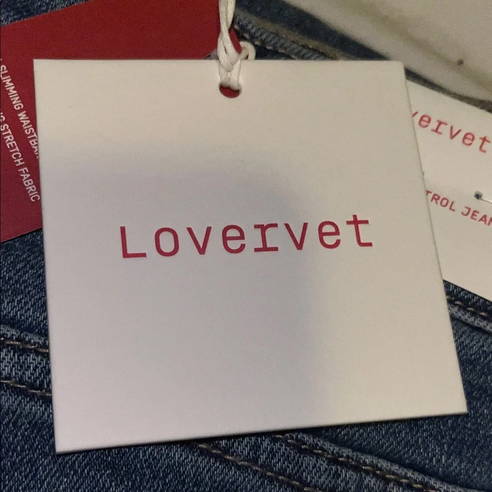 Lovervet by Vervet 20W Women’s Control Top High Rise Straight Leg Denim Jeans